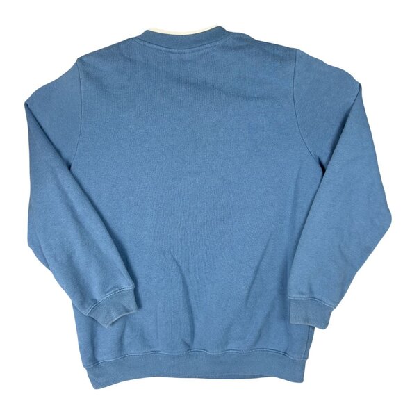 Vintage Blair Sweatshirt Women M Blue Nordic Fleece Pullover Flower Embroidered - Picture 2 of 9